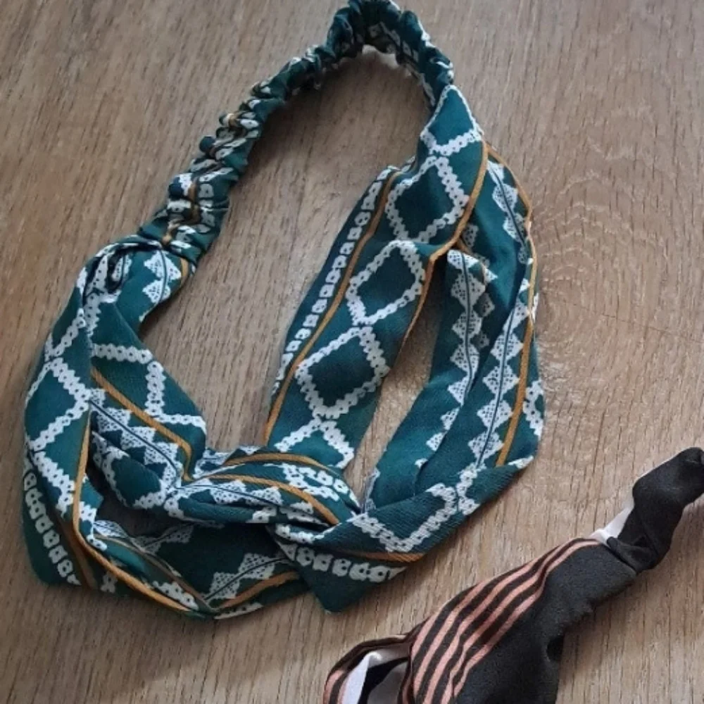 Lot of 3 Fabric Headbands Elastic Back NWOT
